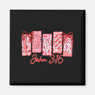 Loved John 3 16 Christian Loves Valentine's Day Go Magnet