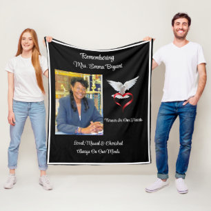 Loved, Missed & Cherished Memorial Fleece Blanket