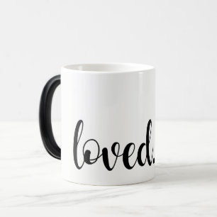 Loved. Modern Trendy Script Typography Type Color Morph Mug