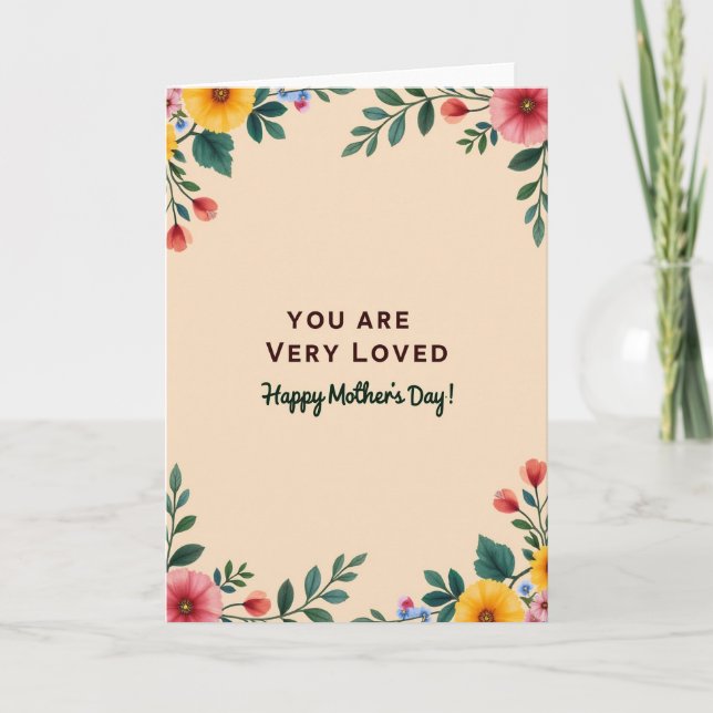 Loved Mother Happy Day Card (Front)