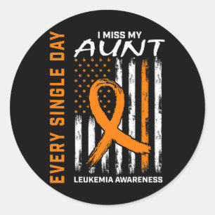 Loved One In Memory Of Aunt Leukemia Awareness Ame Classic Round Sticker
