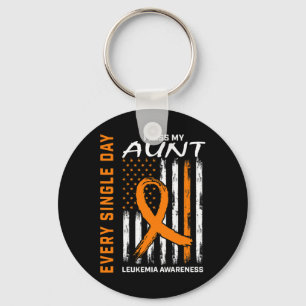 Loved One In Memory Of Aunt Leukemia Awareness Ame Keychain