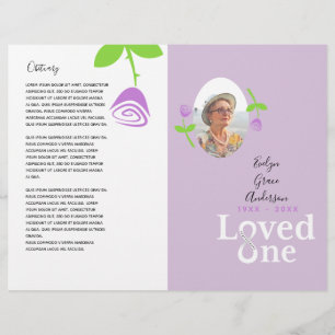 Loved One Lavender Rose Memorial Service Program Flyer