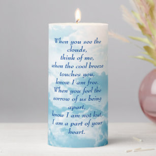 Loved Ones Remain in Our Hearts Remembrance Pillar Candle