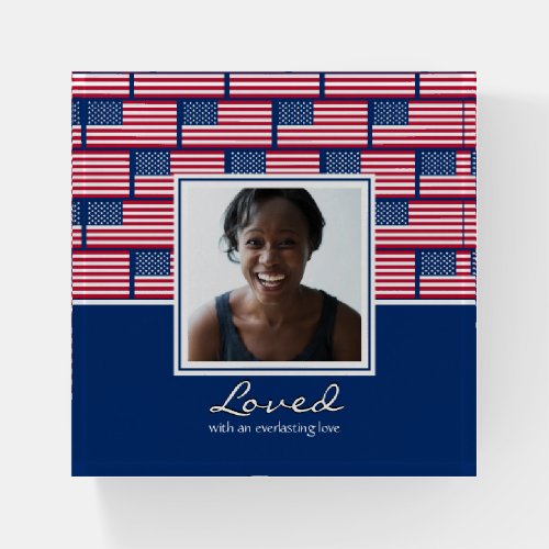 LOVED Patriotic USA Photo Paperweight