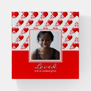 LOVED Personalized Photo RED HEARTS Keepsake Paperweight