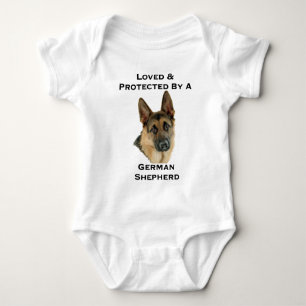 Loved & Protected By A German Shepherd Baby Bodysuit