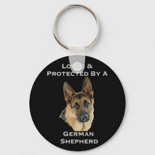 Loved & Protected By A German Shepherd Keychain