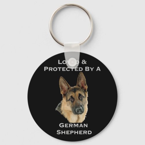 Loved  Protected By A German Shepherd Keychain