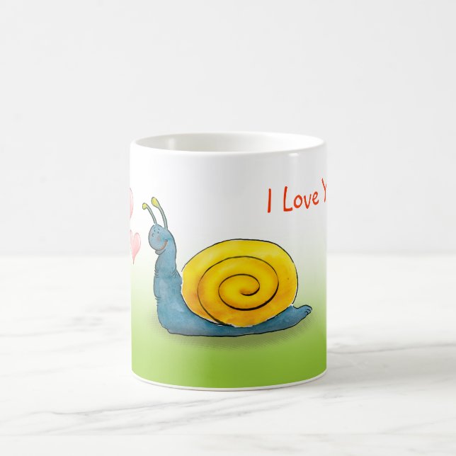 Loved snail with big heart coffee mug (Center)
