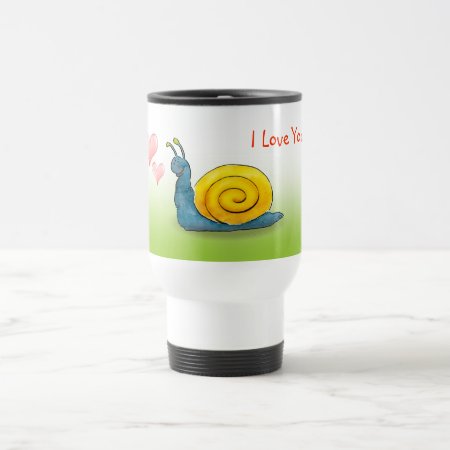 Loved Snail With Big Heart  - Mug Template