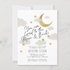 Loved to the Moon and Back Baby Shower Gold White