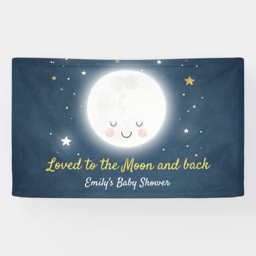 Loved To The Moon And Back Party Banner