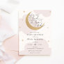 Loved to the Moon and Back Pink Baby Shower Invitation