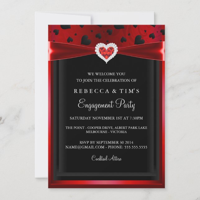 Loved up Engagement Party Invitation (Front)