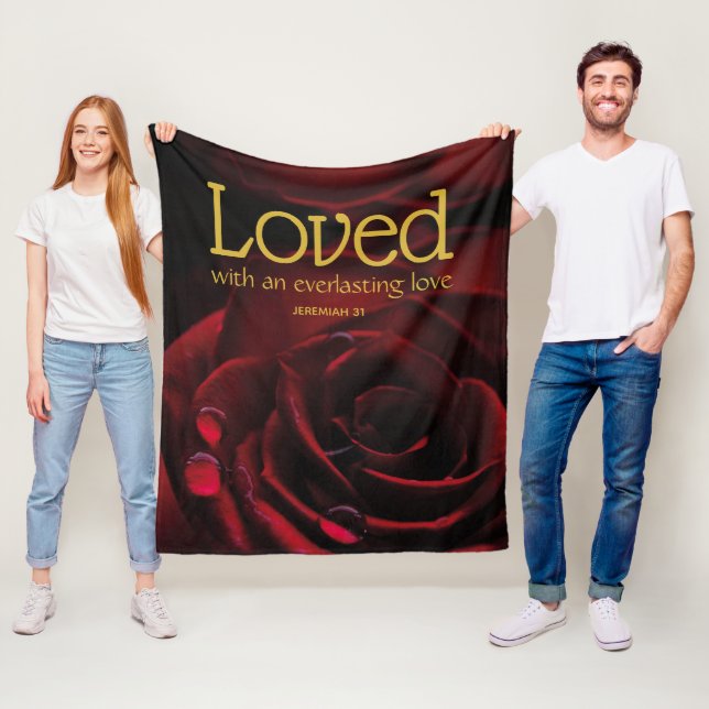 LOVED Valentine's Day Christian God's Love Fleece Blanket (In Situ)