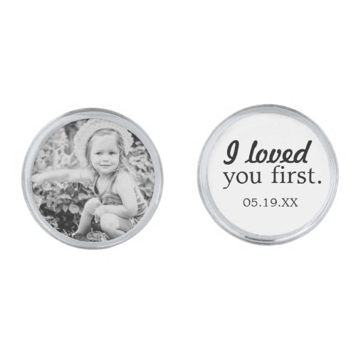 Loved You First Father of the Bride Custom Photo Cufflinks