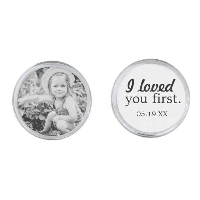 Loved You First Father of the Bride Custom Photo Cufflinks (Front)