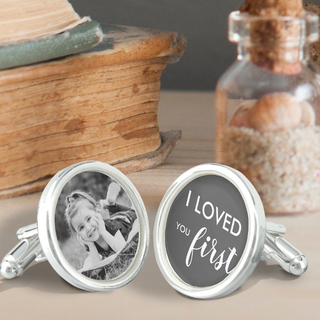 Loved You First Father Of The Bride Photo Cufflinks (Loved You First Father Of The Bride Photo Cufflinks)