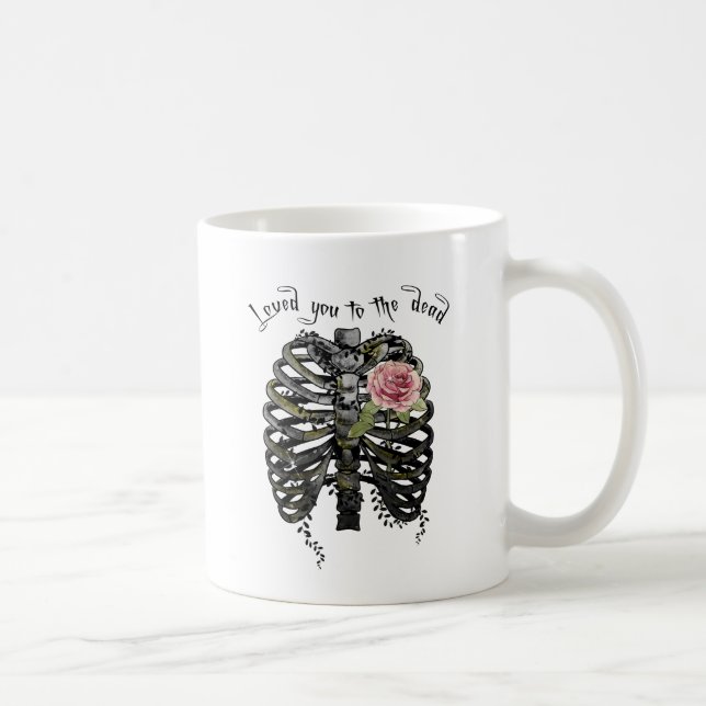 Loved You to the Dead – Gothic Rib Cage Coffee Mug (Right)
