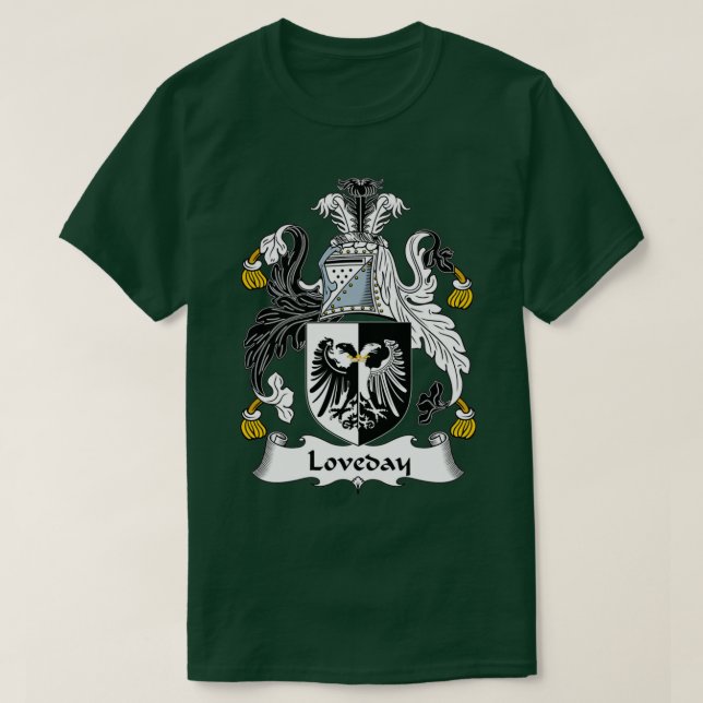 Loveday Coat of Arms Family Crest  T-Shirt (Design Front)