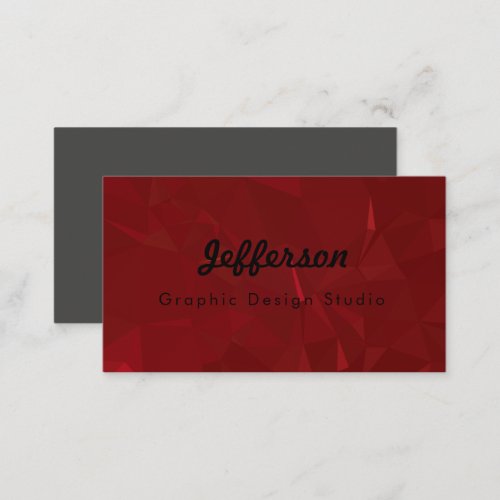 LoveGeo Abstract Geometric Design _ Crimson Stone Business Card