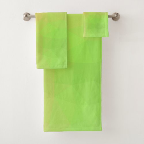 LoveGeo Abstract Geometric Design _ Lime Impact Bath Towel Set