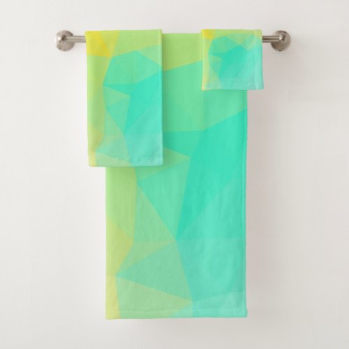 LoveGeo Abstract Geometric Design _ Rainbow Heart Bath Towel Set