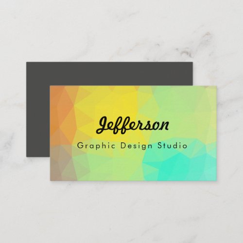 LoveGeo Abstract Geometric Design _ Rainbow Heart Business Card