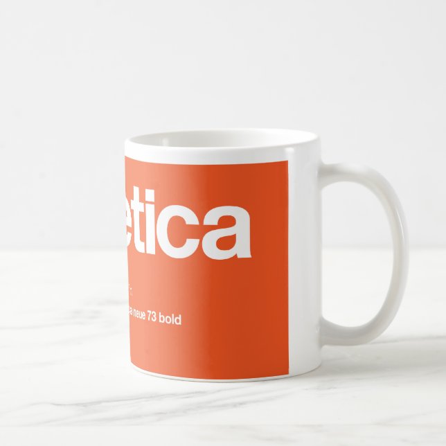 LoveHelvetica Big Reverse Orange Mug (Right)