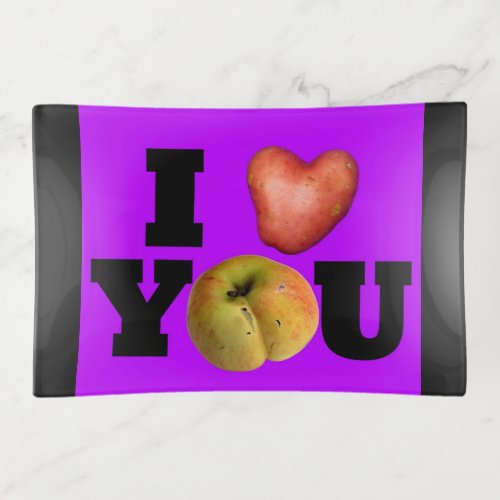 LOVEI Love You Heart Potato Purple Trinket Tray