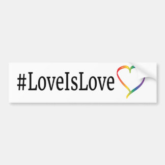 LoveIsLove Rainbow Heart Bumper Sticker
