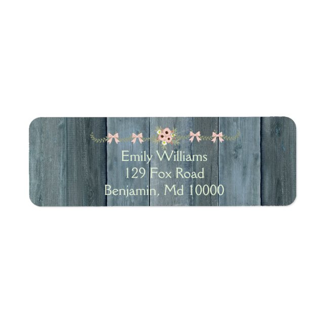 Lovel Blue Rustic wood design Label (Front)