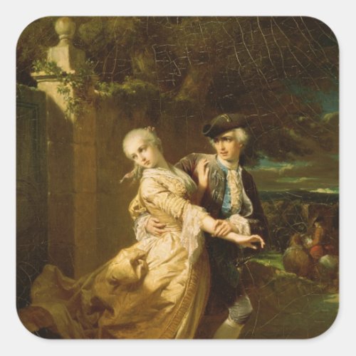 Lovelace Abducting Clarissa Harlowe 1867 Square Sticker