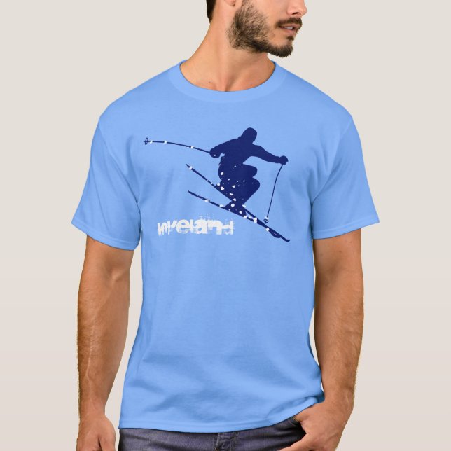 Loveland Blue Snow Ski T-Shirt (Front)