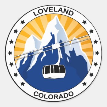 Loveland Colorado Classic Round Sticker by StargazerDesigns at Zazzle