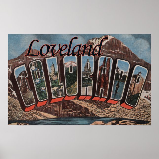 Loveland, Colorado - Large Letter Scenes Poster (Front)