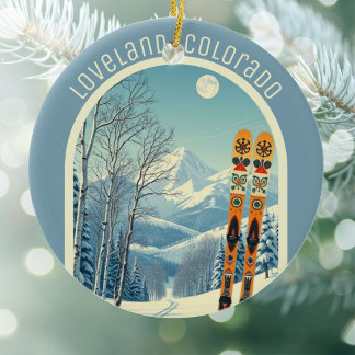 Loveland Colorado Rocky Mountains ski Ceramic Ornament