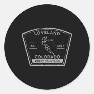 Loveland Colorado Snow Skiing  Classic Round Sticker