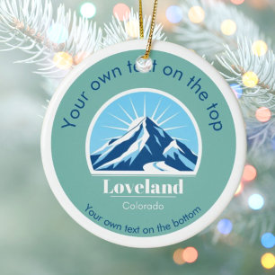 Loveland Colorado USA ski resort christmas  Ceramic Ornament