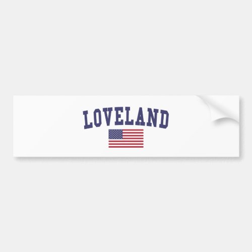 Loveland US Flag Bumper Sticker