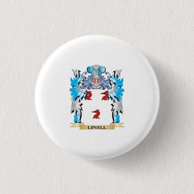 Lovell Coat of Arms - Family Crest Pinback Button (Front)