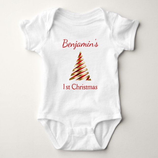 Lovely 1st Christmas  Baby Bodysuit (Front)