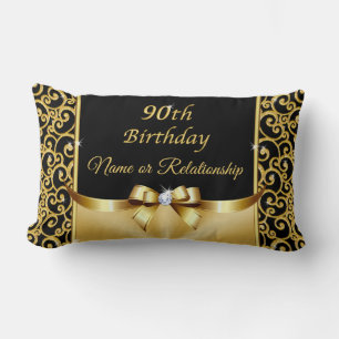 Lovely, 90th Birthday Gifts for Her, Mom, Grandma Lumbar Pillow