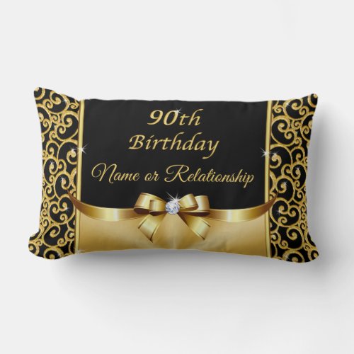 Lovely 90th Birthday Gifts for Her Mom Grandma Lumbar Pillow