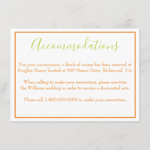 Lovely accommodations enclosure card
