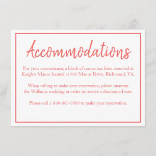 Lovely Accommodations Enclosure Card