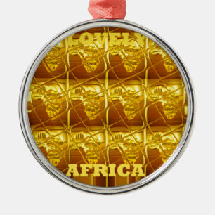 Lovely Africa Africa Maps designs Art colors.png Metal Ornament