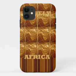 Lovely Africa Africa Maps designs Golden colors iPhone 11 Case