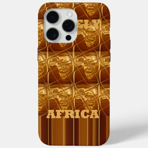 Lovely Africa Africa Maps designs Golden colors iPhone 15 Pro Max Case